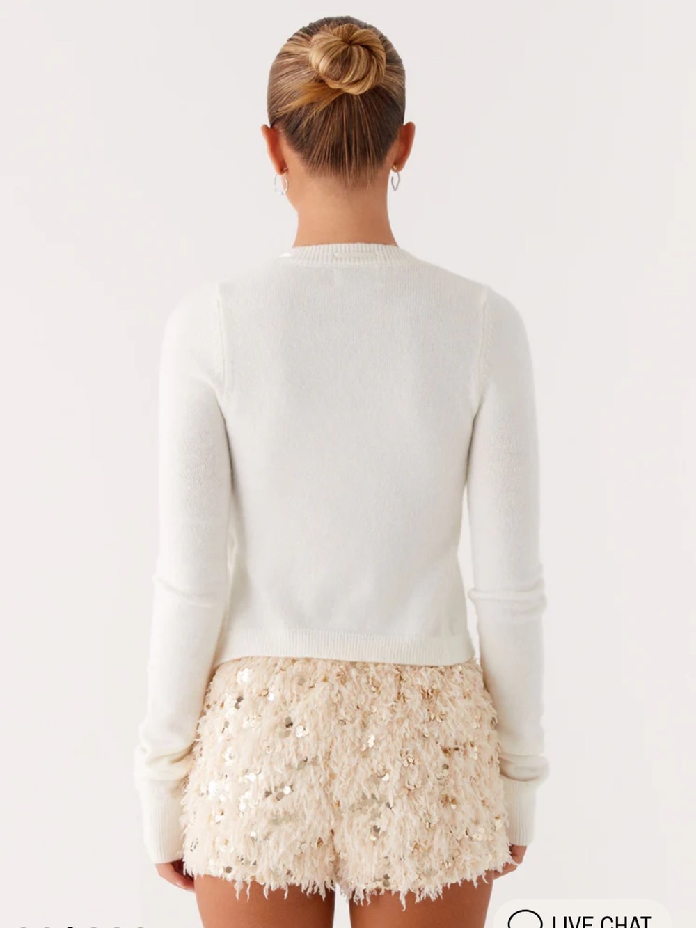 Peppermayo Candy Sequin Mini Shorts - White - Picture 3 of 4